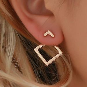 Hip to be Square Gold Tone 3D Earrings